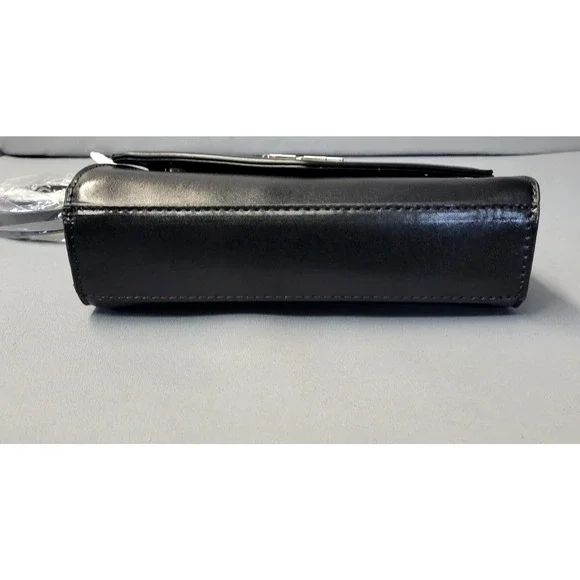 CXL by Christian Lacroix Crossbody Bag Womens Black Laine Matte Patent Purse - Picture 13 of 16